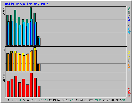 Daily usage for May 2025