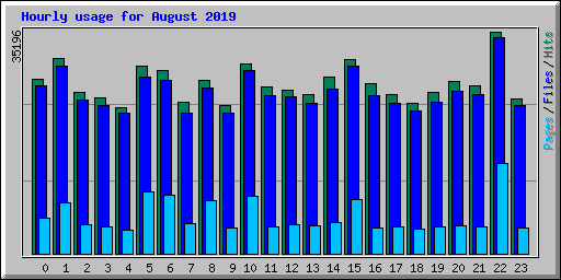 Hourly usage for August 2019